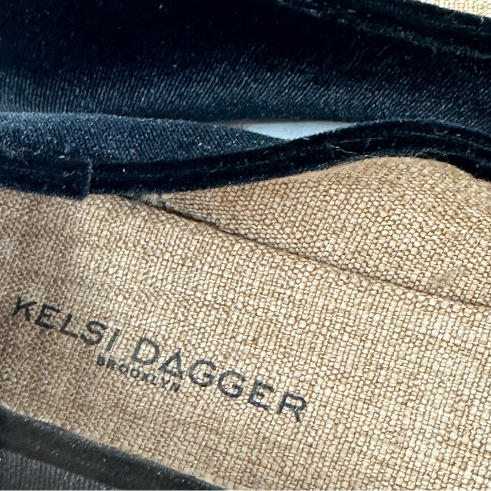 NEW Kelsi Dagger Frankie Black Velvet Square Toe Ballet Flat Womens 7.5 - Picture 3 of 8